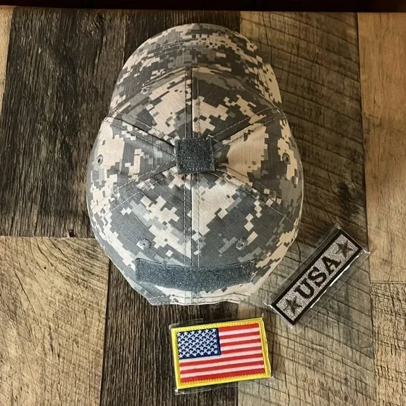 RIP STOP DIGITAL GREEN CAMO TACTICAL HAT WITH HOOK AND LOOP PATCHES - Picture 4 of 8